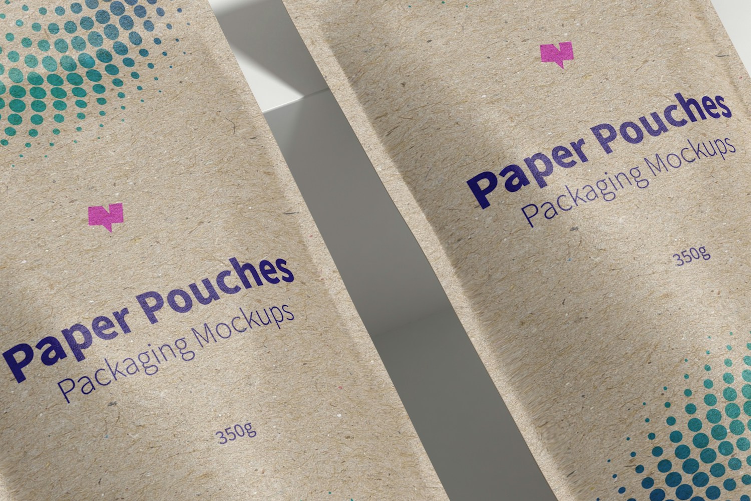 Paper Pouches Packaging Set Mockup