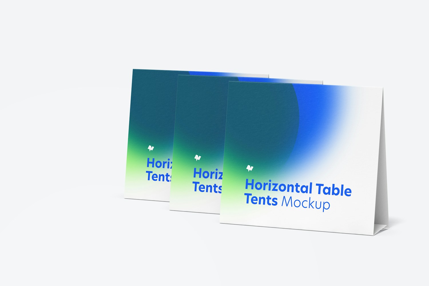 Horizontal Table Tent Cards Set Mockup