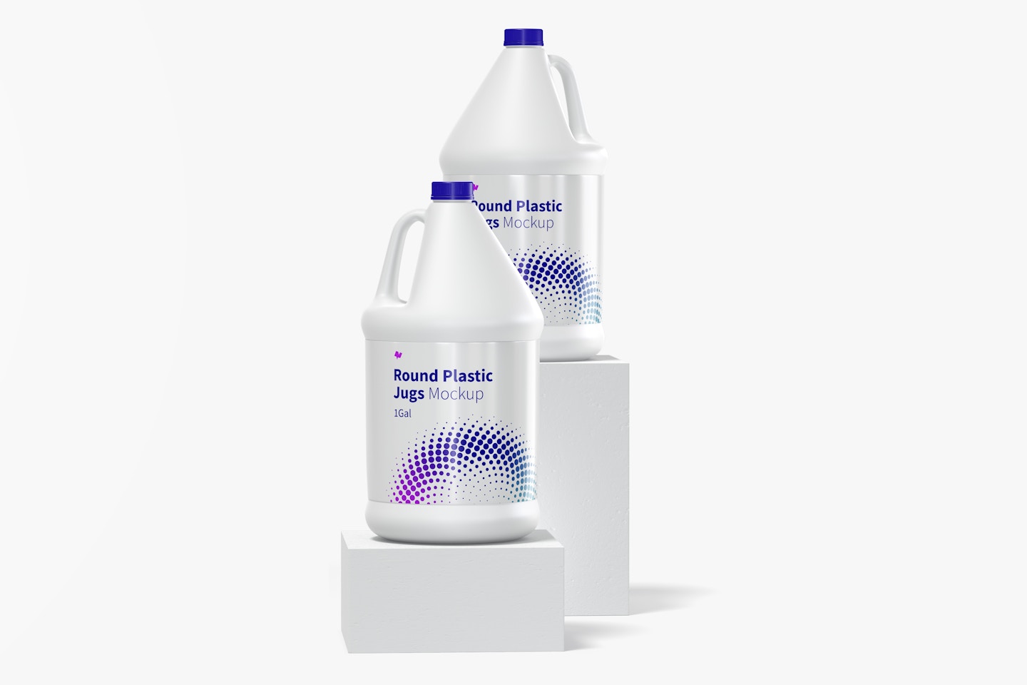 1 gal Round Plastic Jugs Mockup, Front View