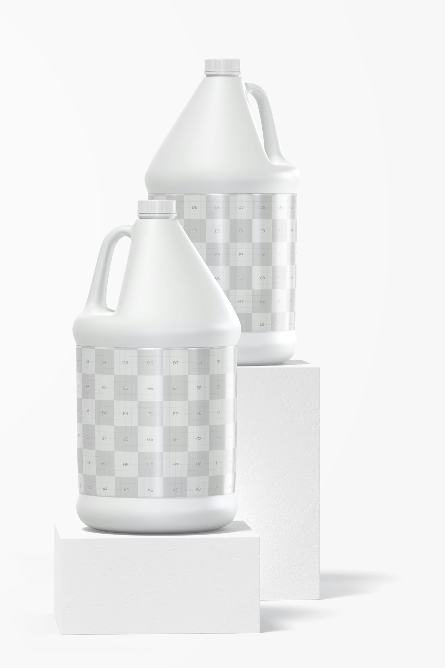 1 gal Round Plastic Jugs Mockup, Front View