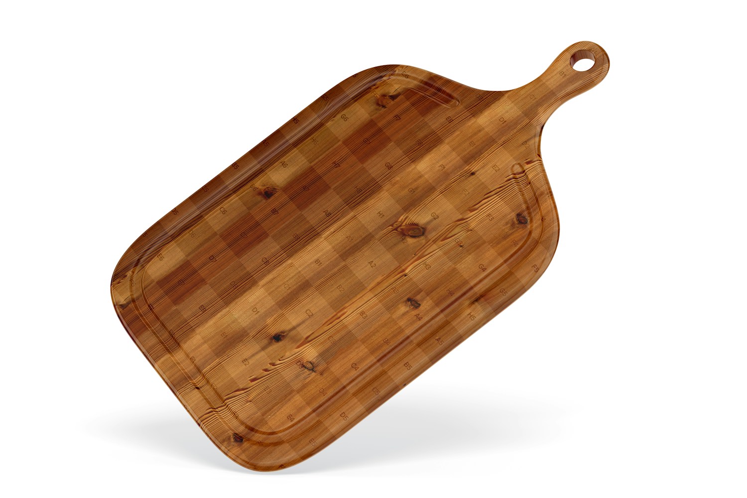 Wood Cutting Board with Handle Mockup