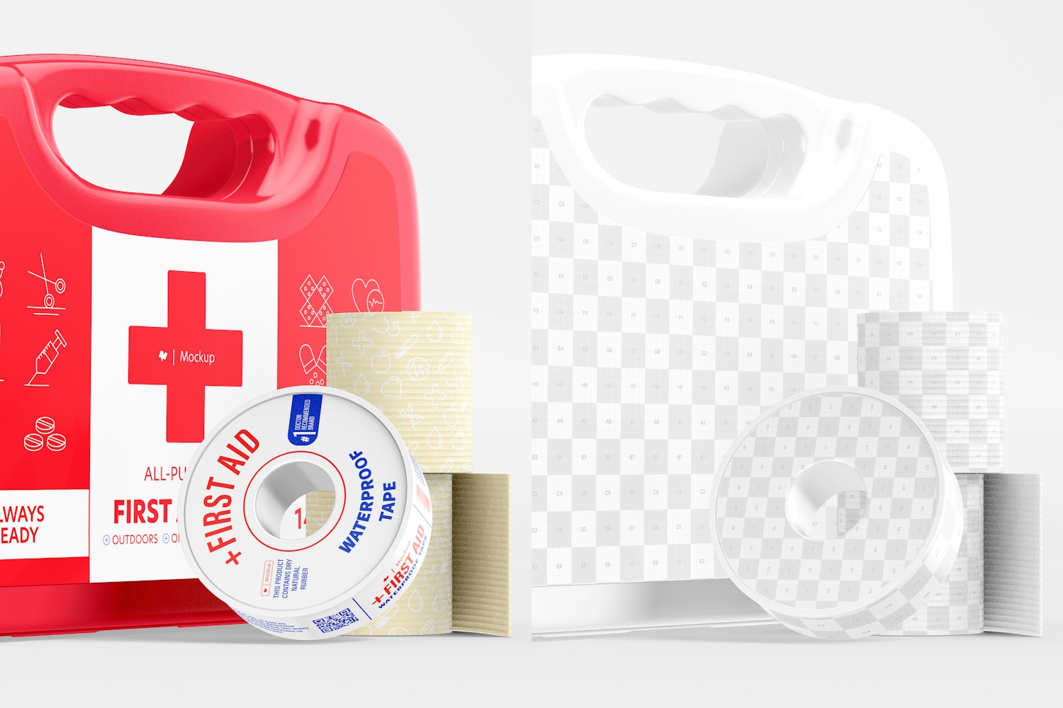 First Aid Kit Scenes Mockup, Close Up