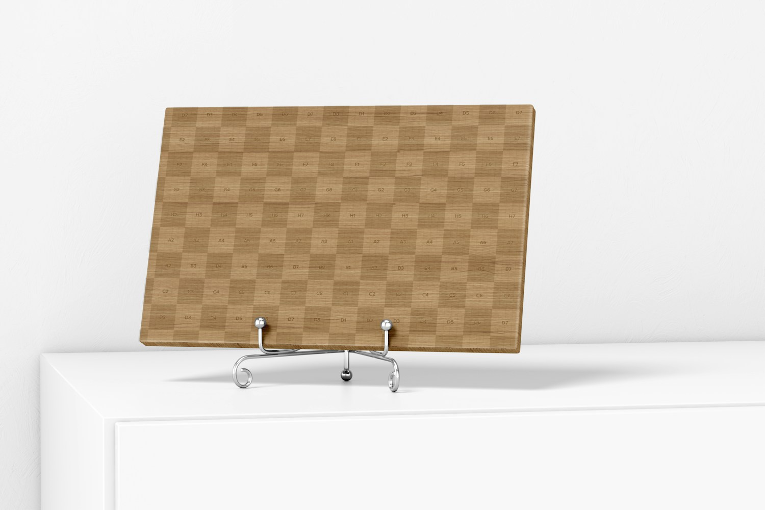Wooden Table Sign on Surface Mockup