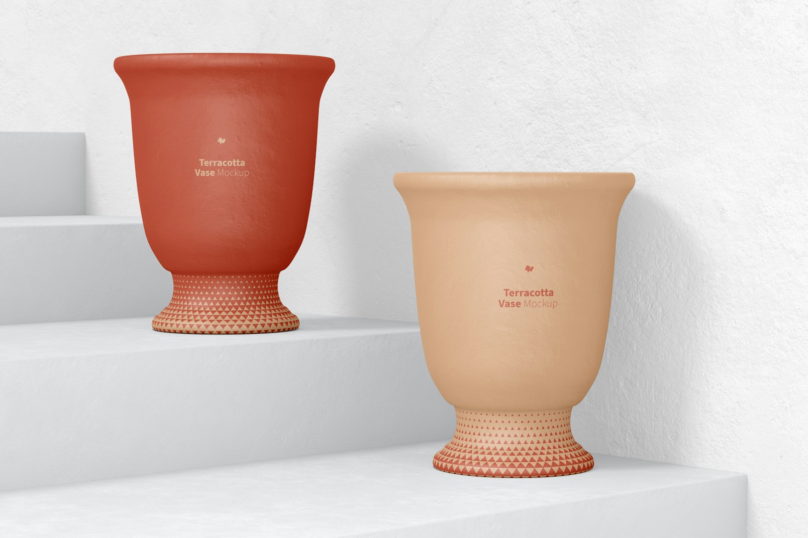 Terracotta Vases Mockup, Up and Down