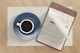 Wooden Menu Holder with Cup Mockup