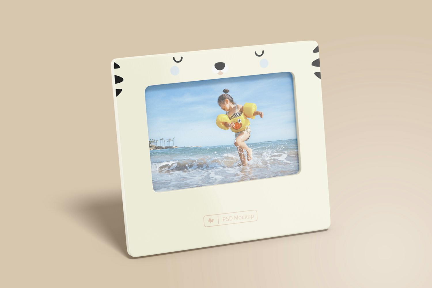 Children Table Photo Frame Mockup, Front View Children Table Photo Frame Mockup, Front View