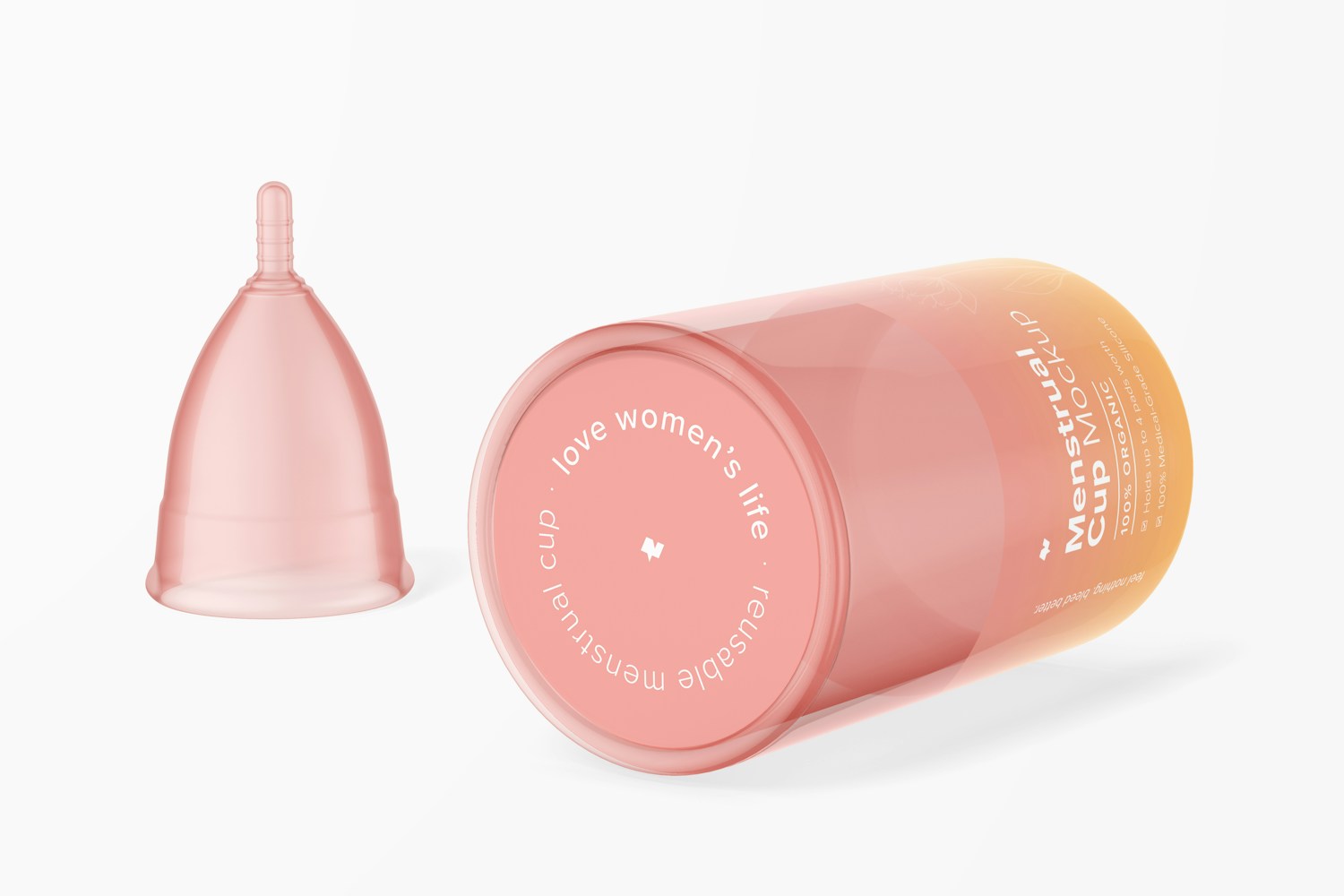 Menstrual Cup Mockup, Front View