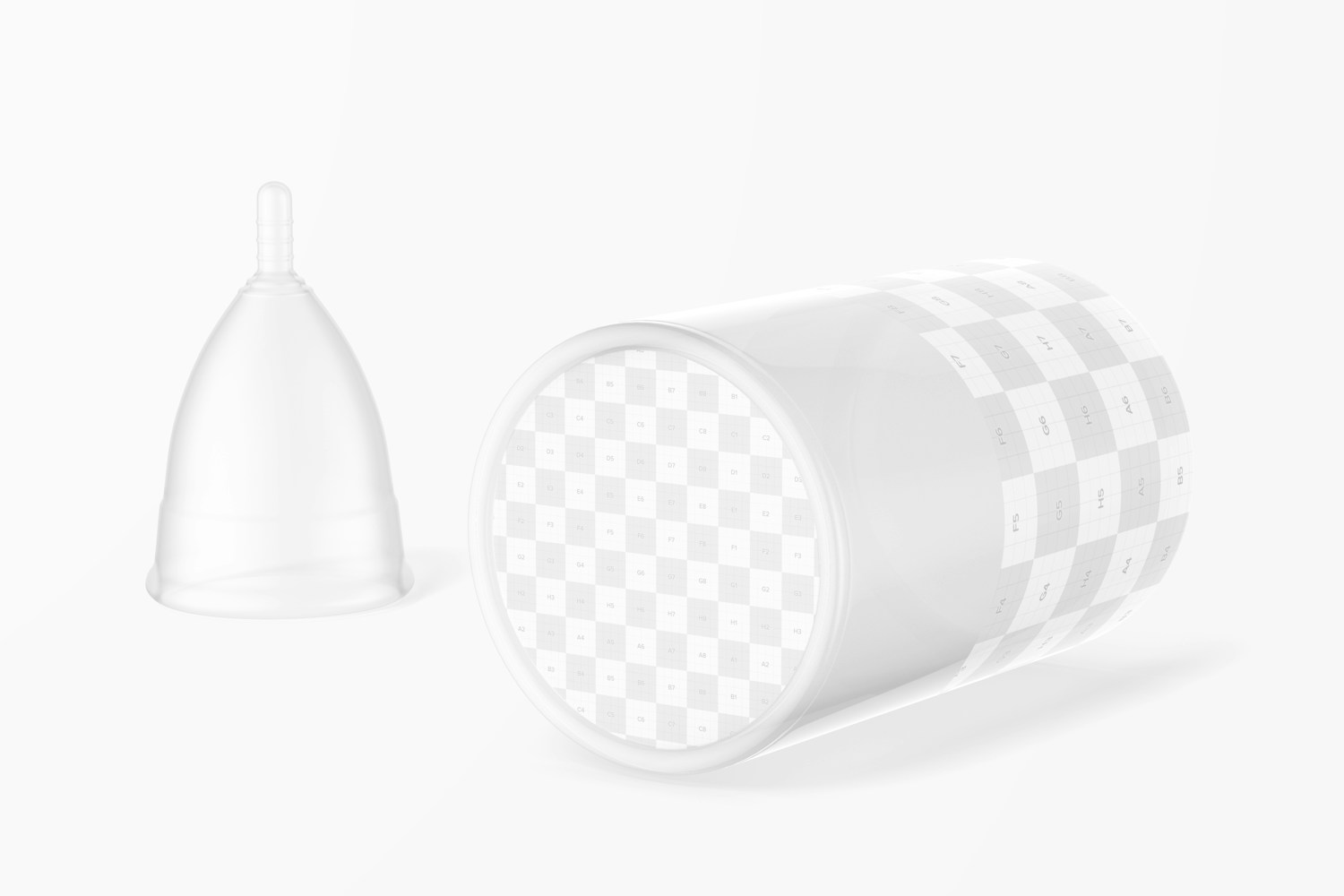 Menstrual Cup Mockup, Front View