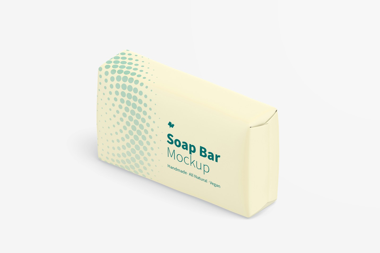 Soap Bars with Paper Package Mockup, Isometric Left View