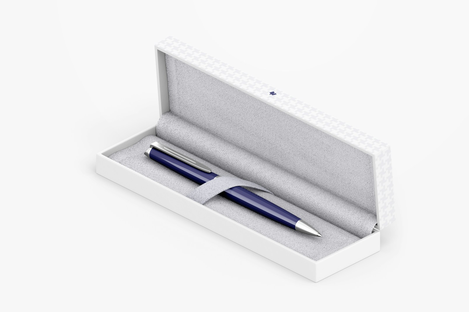 Pen In Gift Box Mockup, Isometric Left View