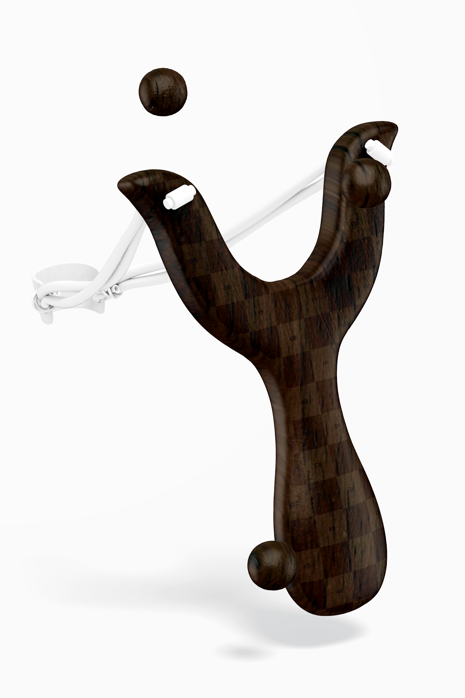 Wooden Slingshot Toy Mockup, Perspective View