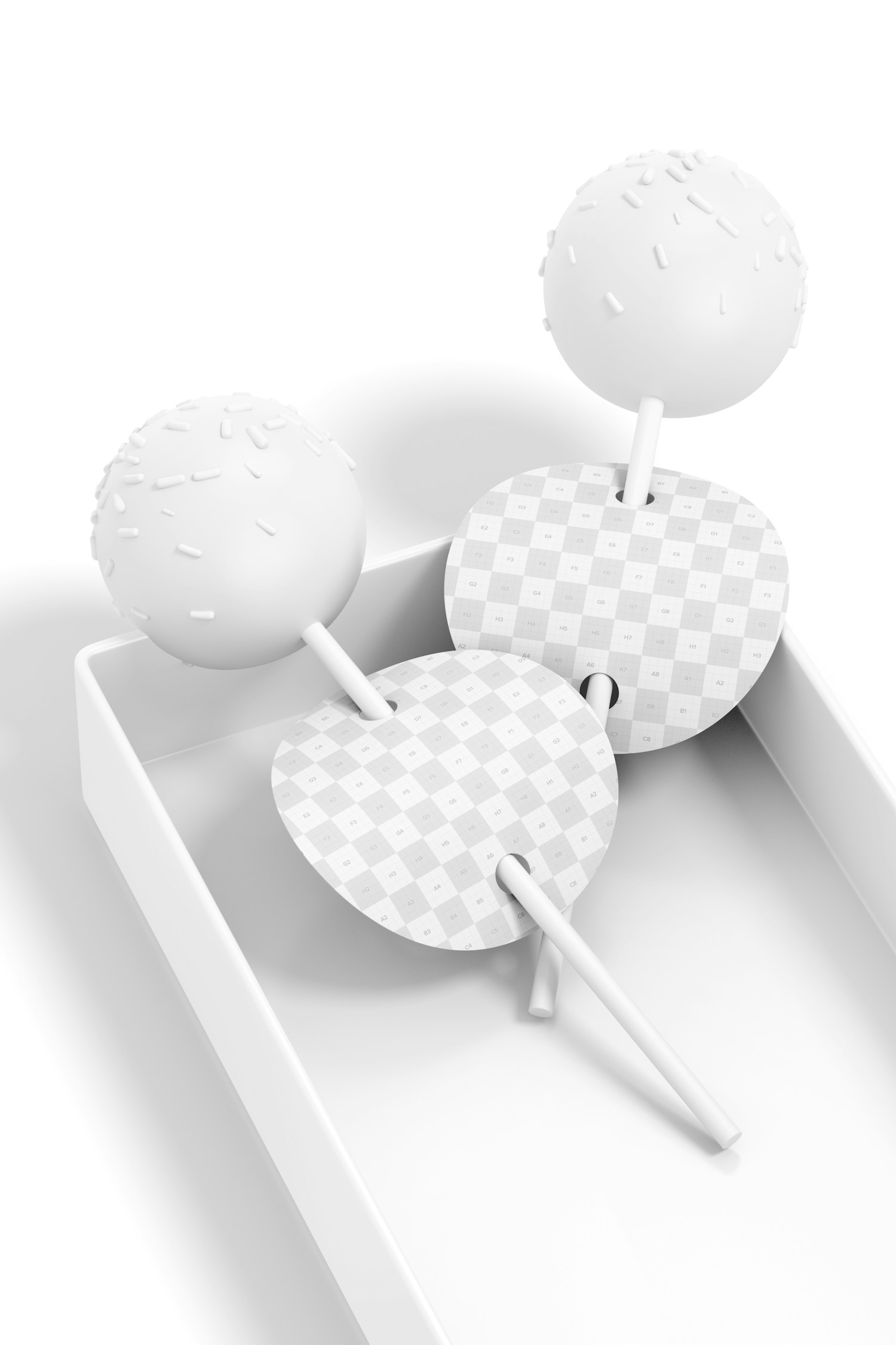 Cake Pops with Tag Mockup, on Tray