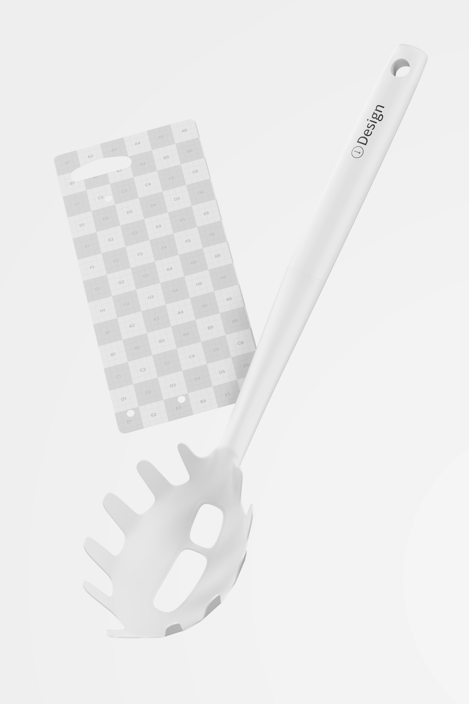 Spaghetti Spoon Mockup, Floating Spaghetti Spoon Mockup, Floating