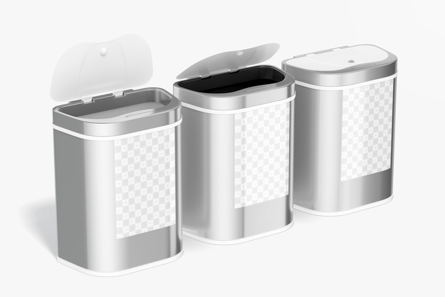 Garbage Cans with Lid Mockup