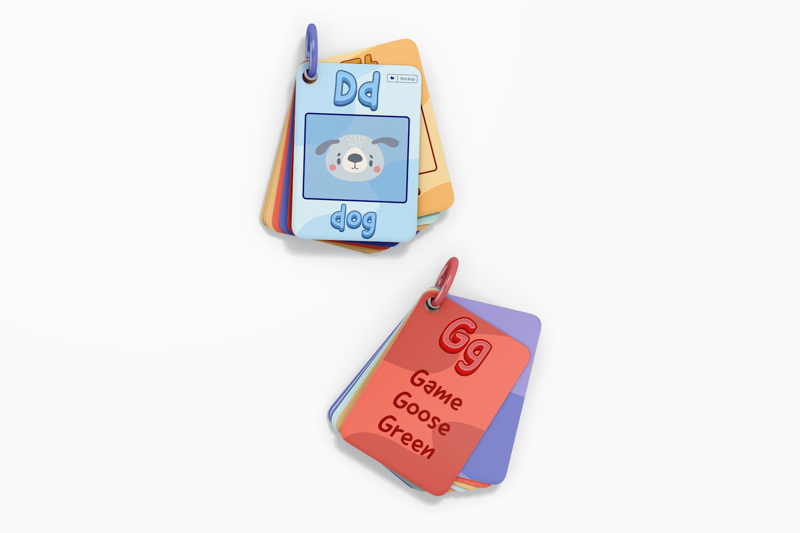 Abc Learning Cards Game Mockup, Top View