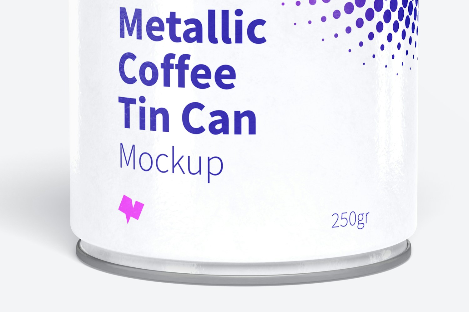 Metallic Coffee Tin Can with Plastic Lid Mockup