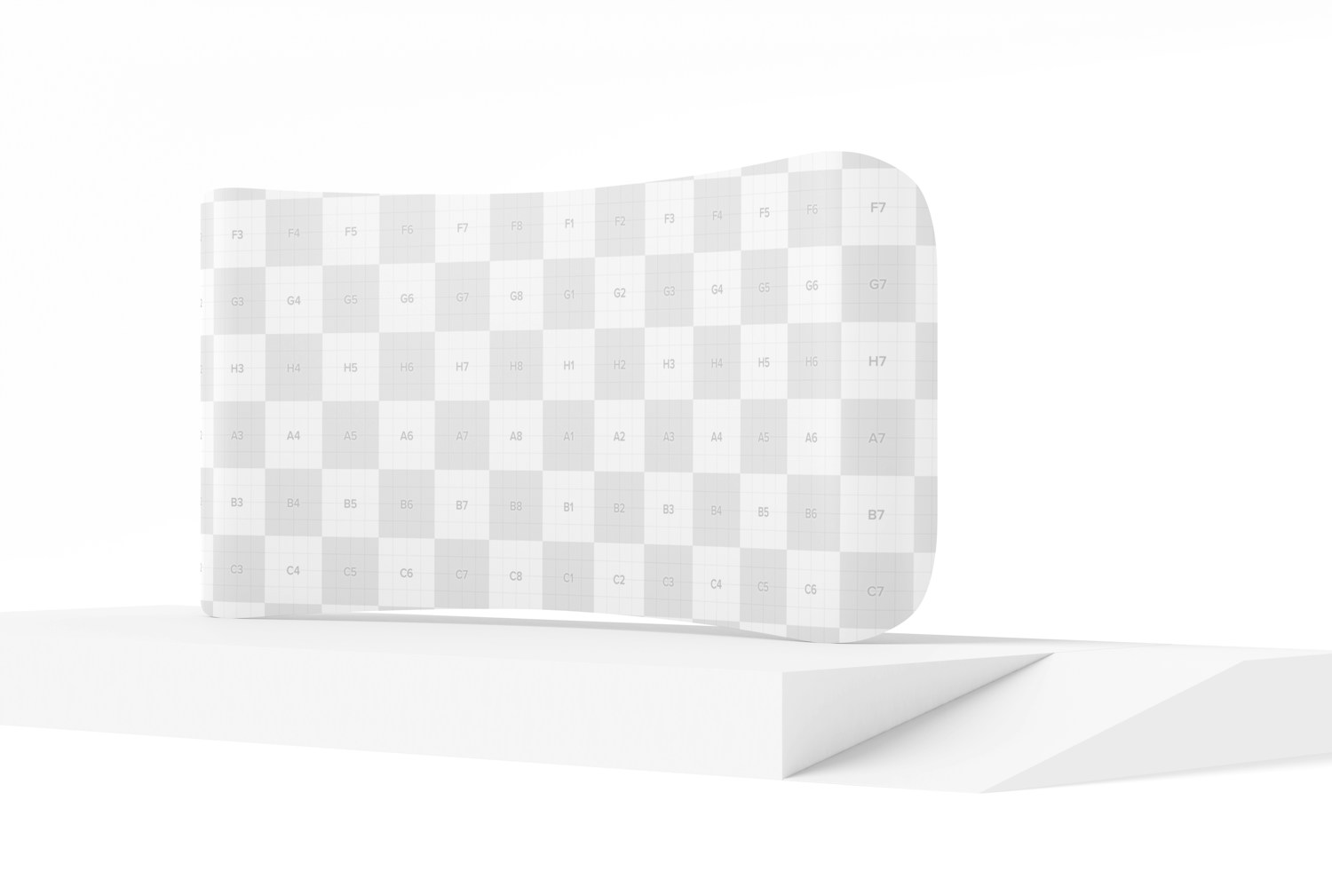 Fabric Curved Display Stand Mockup, Right View 02