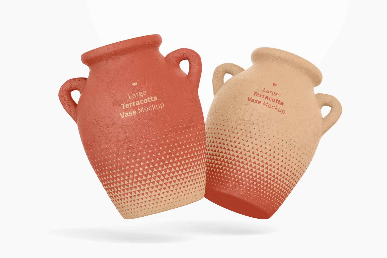 Large Terracotta Vases with Handles Mockup, Falling