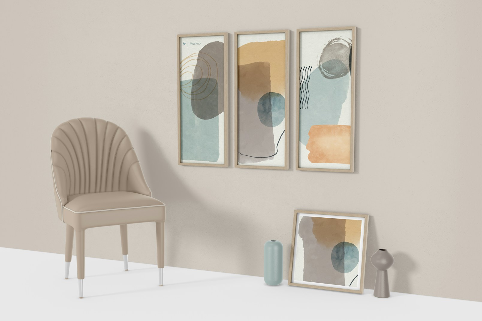 Frames with Stylish Chair Mockup
