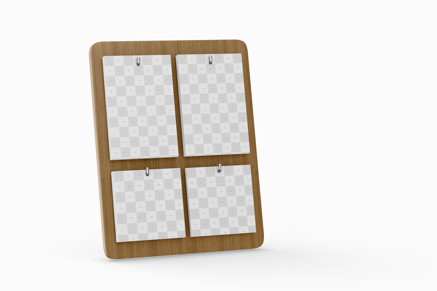 Wood Desktop Calendar Mockup
