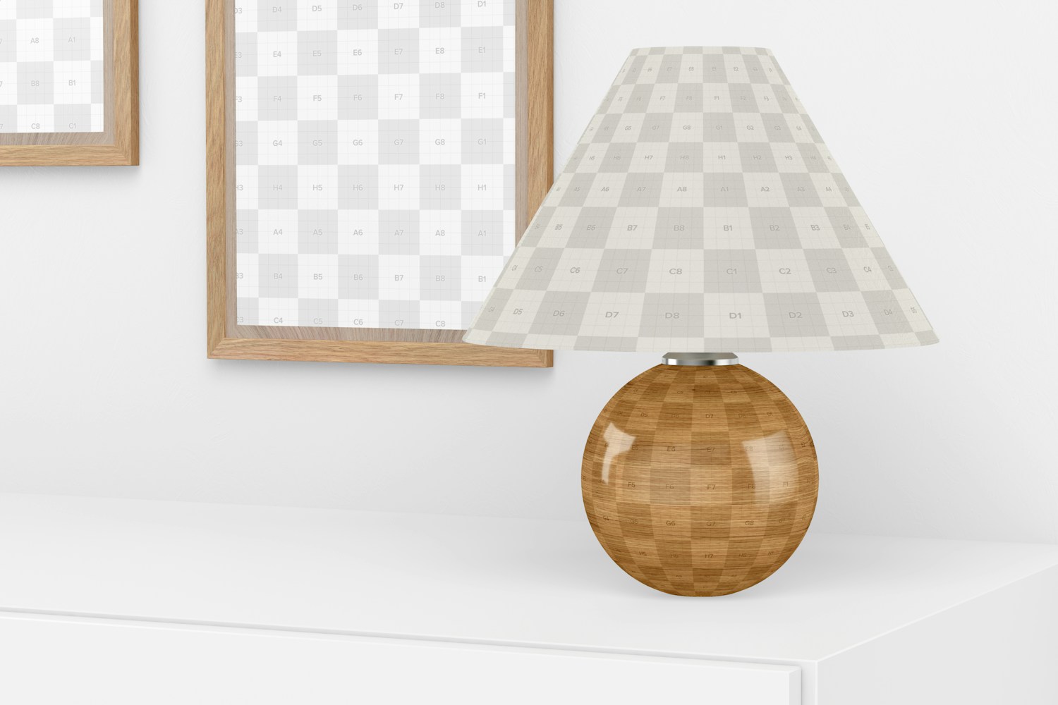 Round Table Lamp Mockup, Perspective