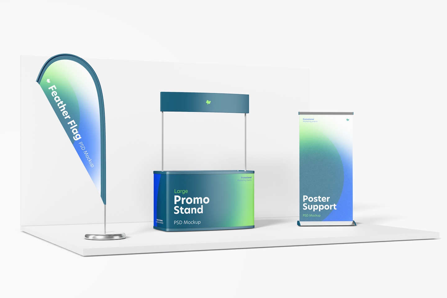 Large Promo Stand Mockup on Exhibition Fair