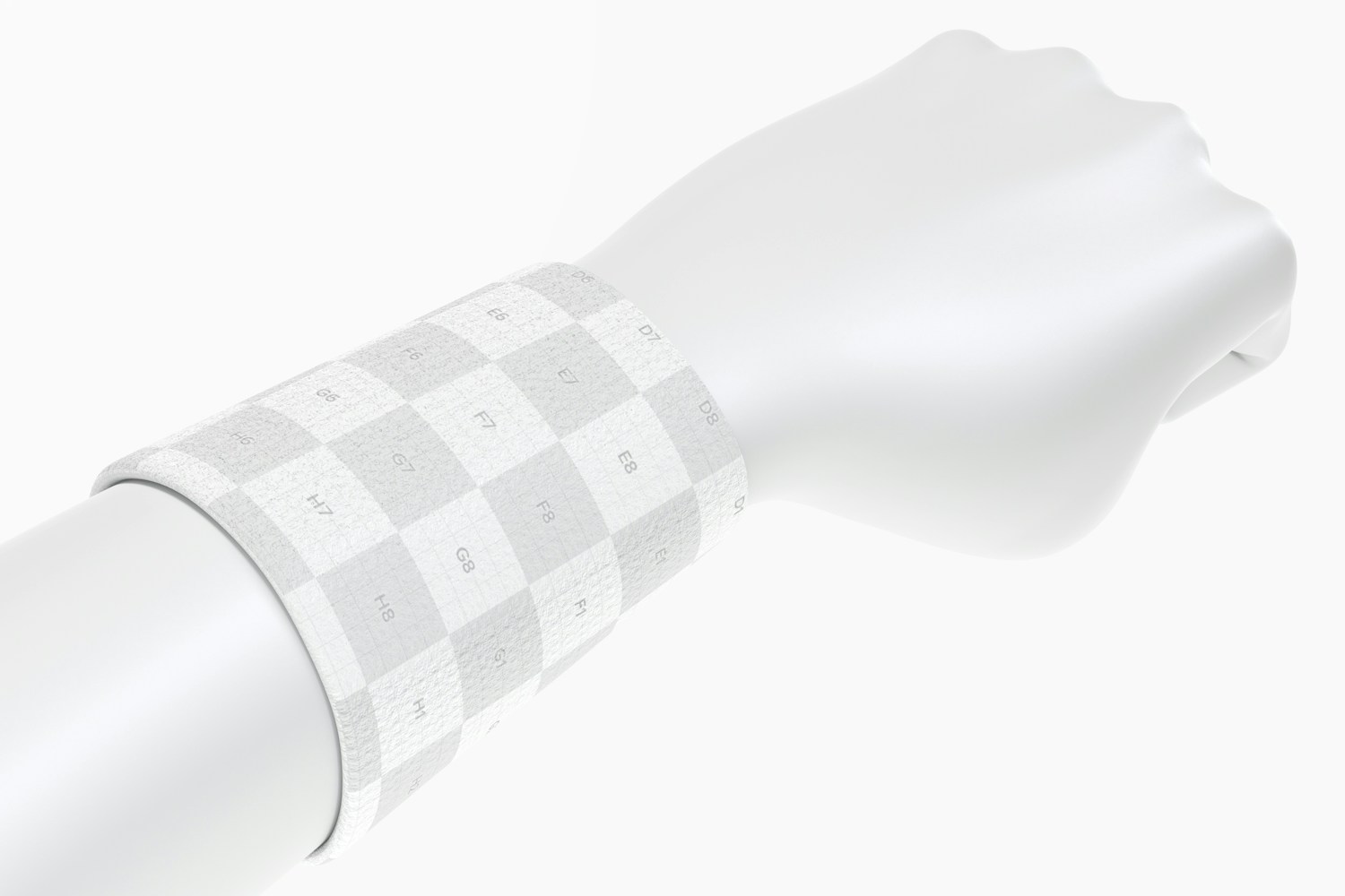 Sport Wristband with Hand  Mockup, Perspective