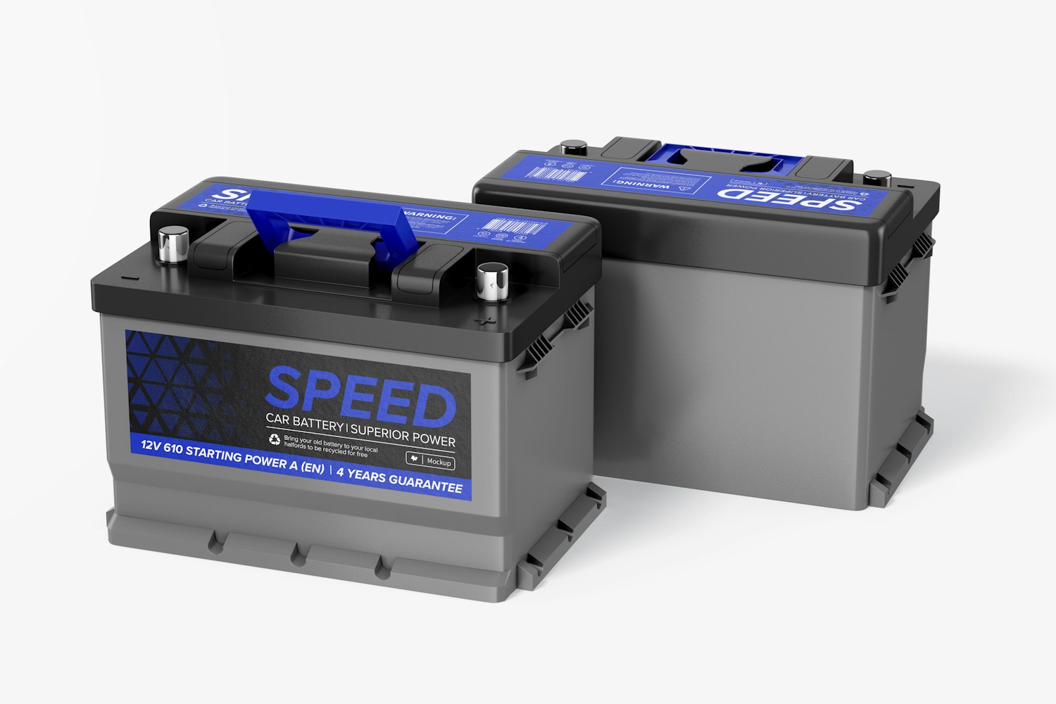 Car Batteries Mockup, Perspective Car Batteries Mockup, Perspective