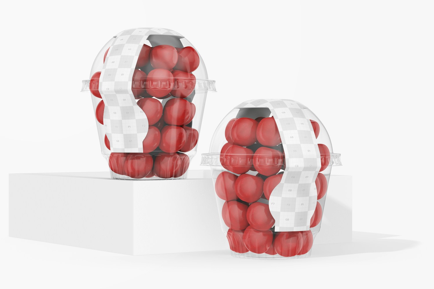 Small Fruit Containers With Lid Mockup