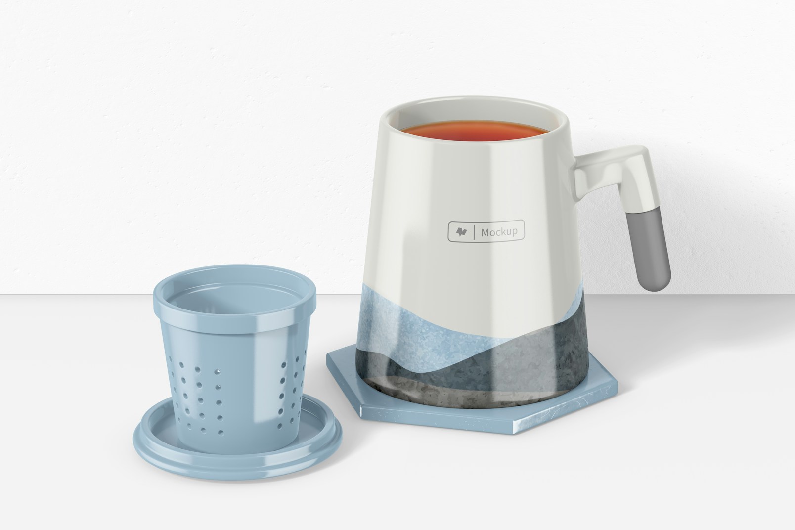 Tea Infuser Cup Mockup, Opened