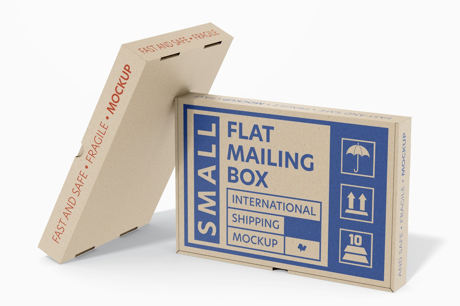 Flat Mailing Box Mockup, Perspective