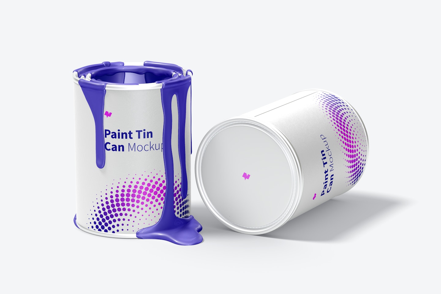 Paint Tin Cans Mockup, Opened