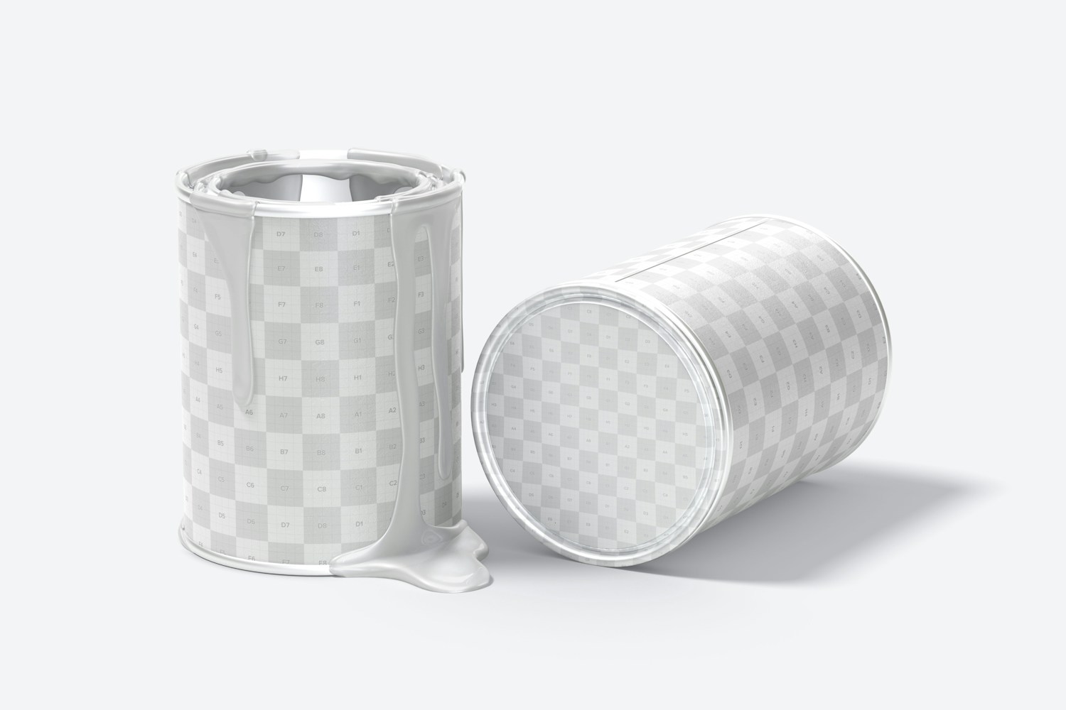 Paint Tin Cans Mockup, Opened Paint Tin Cans Mockup, Opened