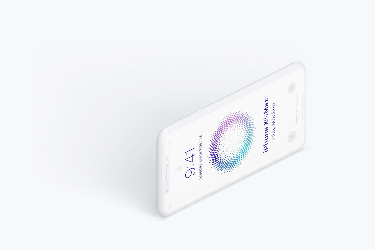 Isometric Clay iPhone XS Max Mockup, Left View 03