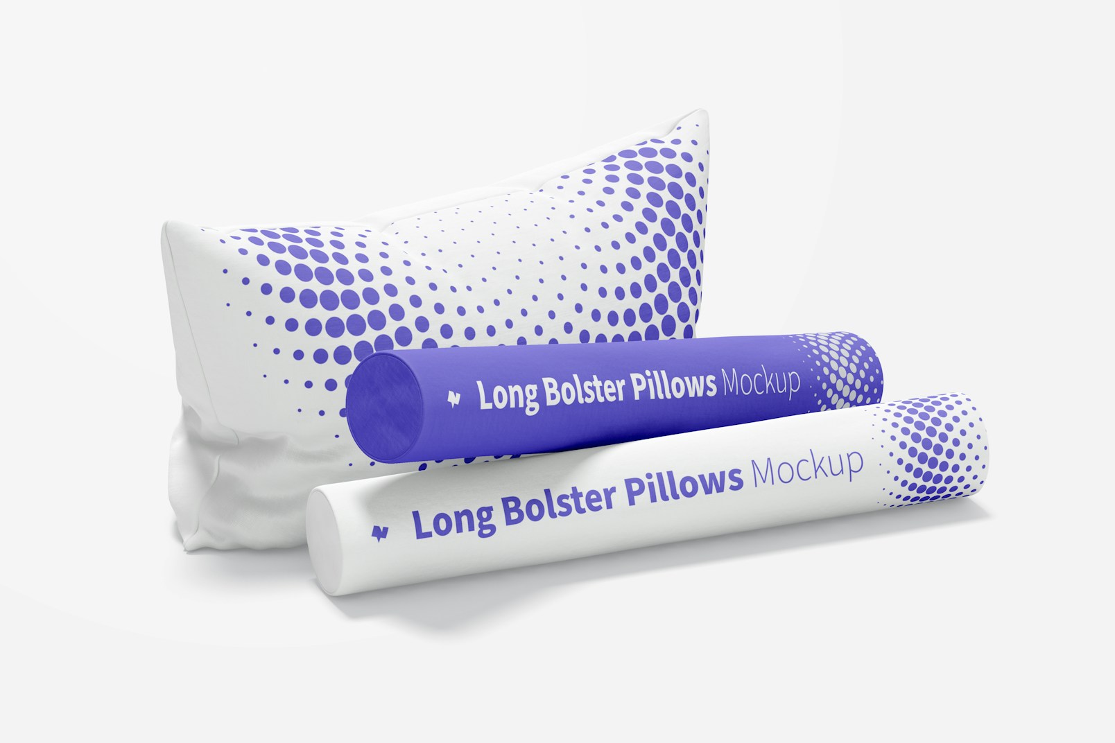 Long Bolster Pillows Mockup, Perspective
