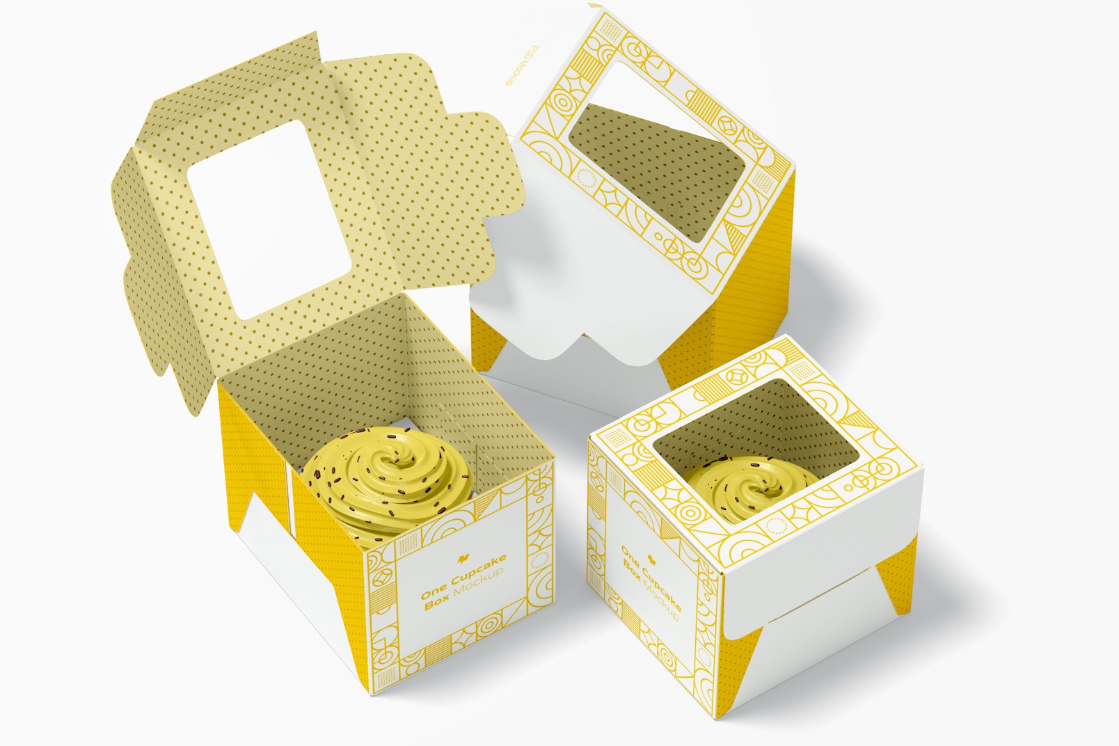 One Cupcake Boxes Mockup