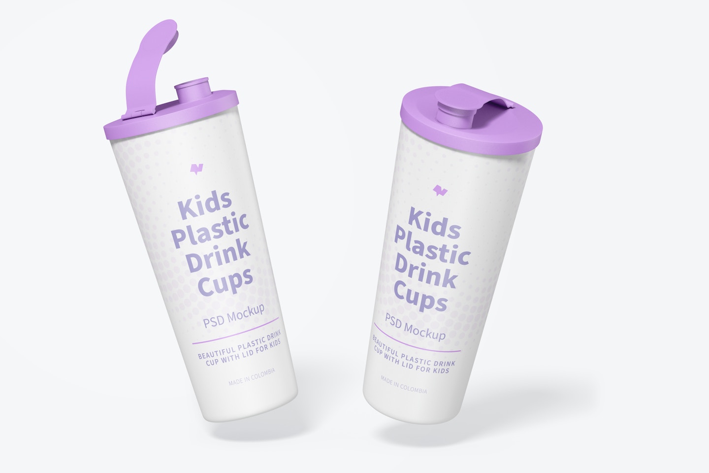 Maqueta de Vaso Plástico con Tapa para Niños, Cayendo