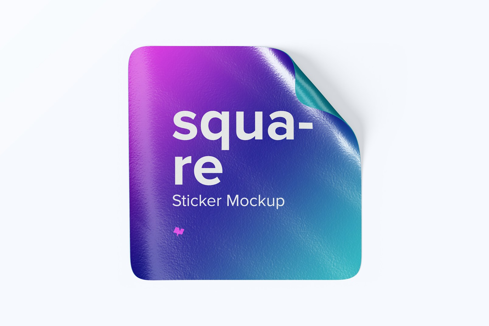 Square Sticker Mockup, Top View