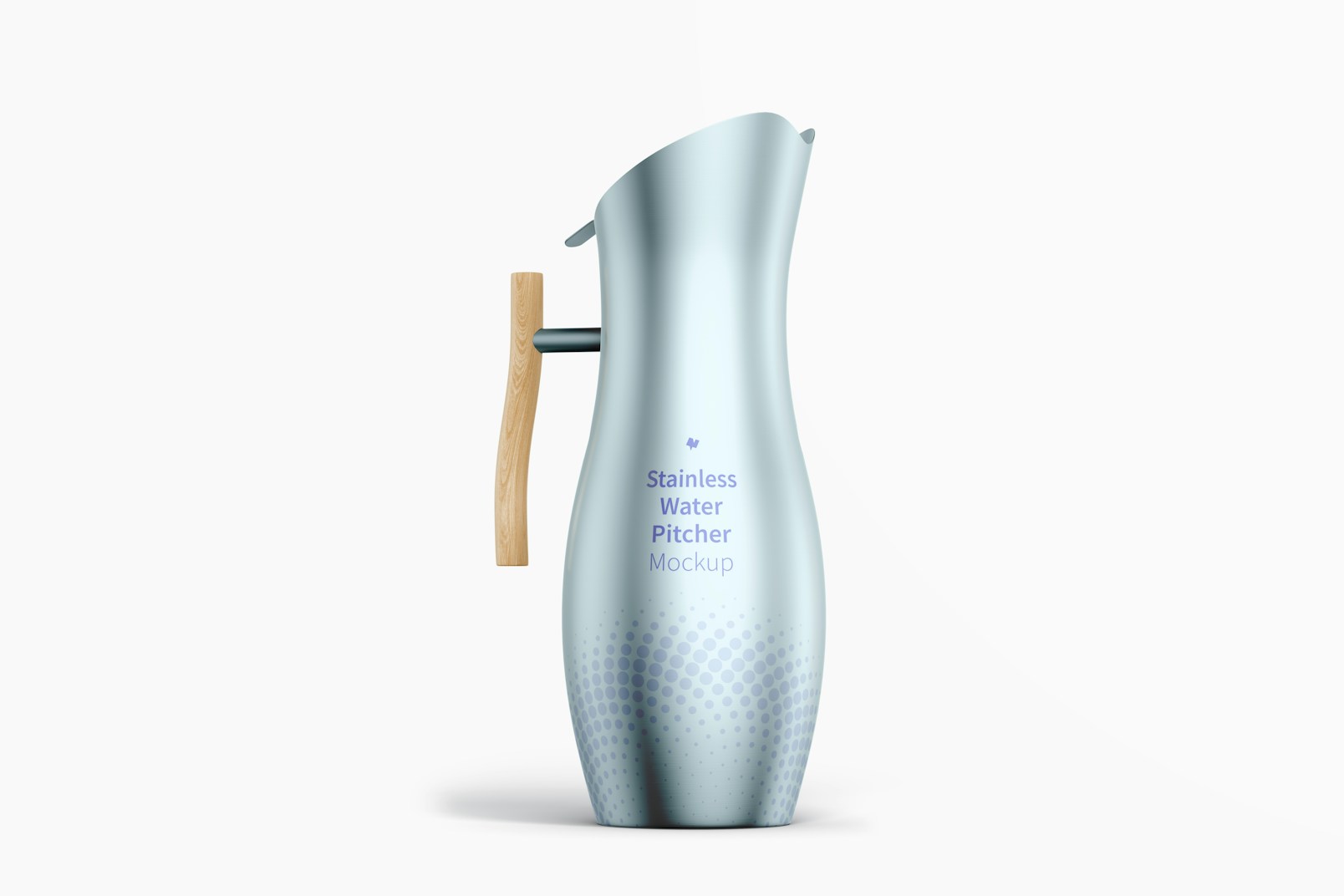 Stainless Water Pitcher Mockup, Front View