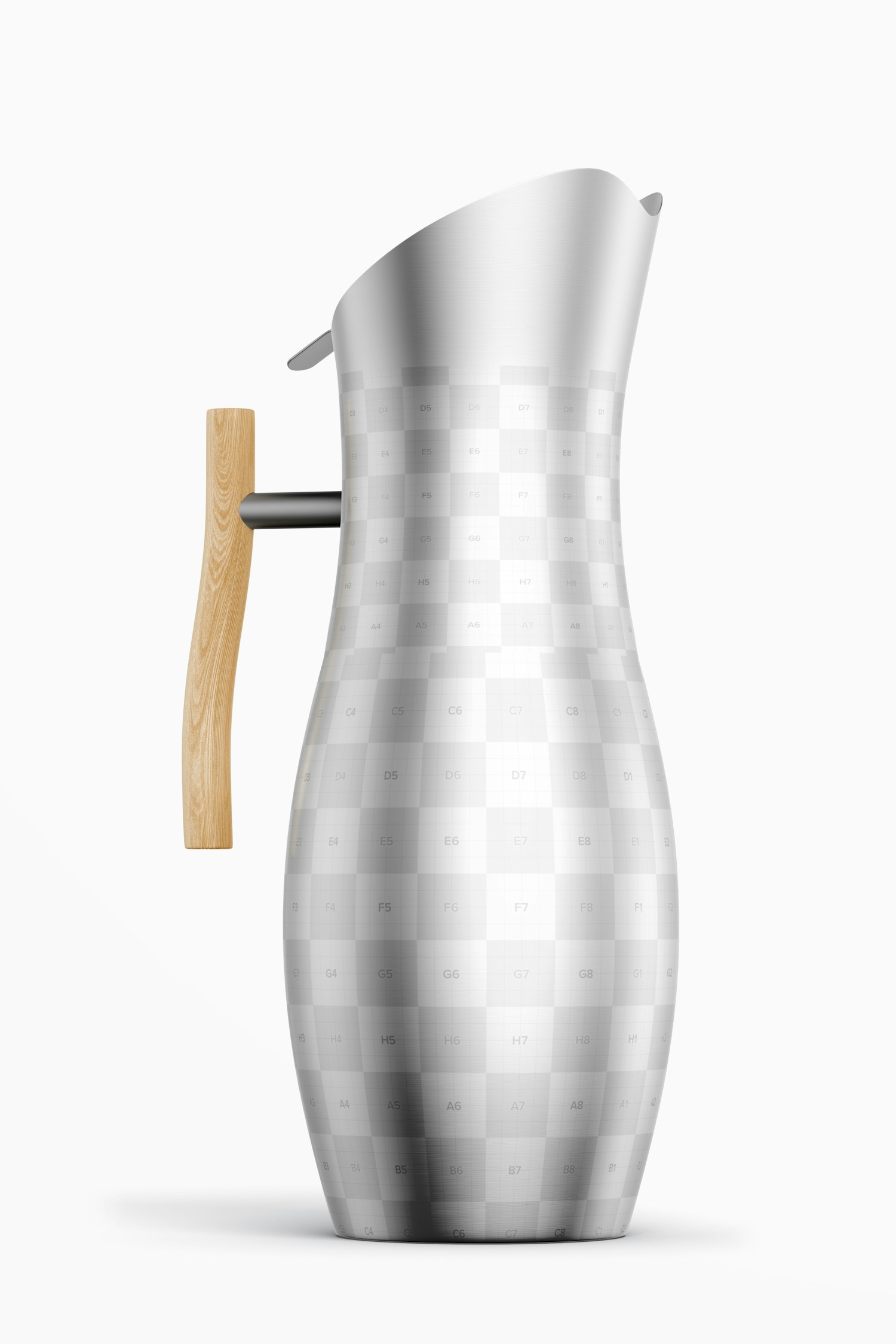 Stainless Water Pitcher Mockup, Front View