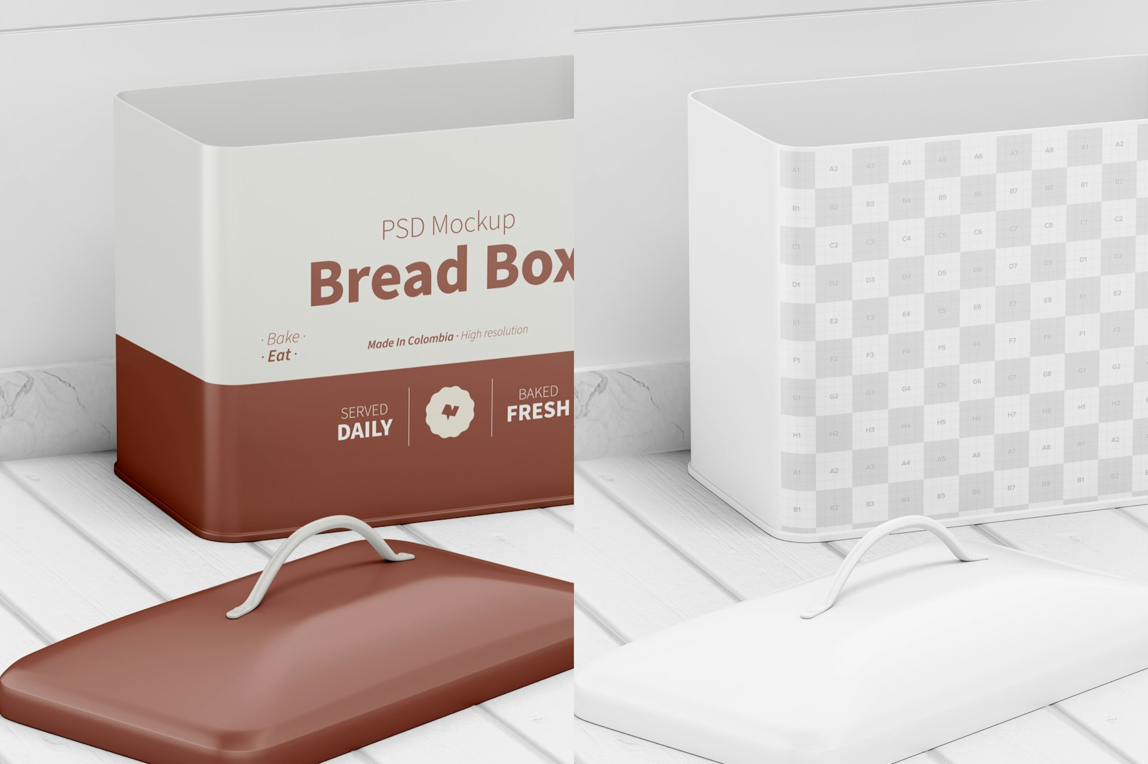 Bread Box Mockup, Close Up