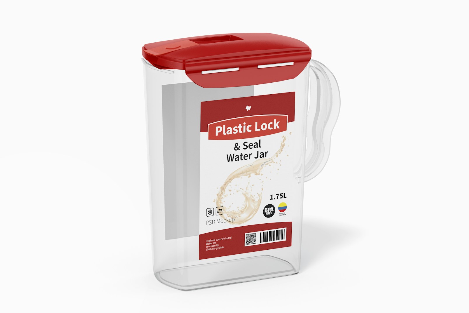 Plastic Lock and Seal Water Jar Mockup