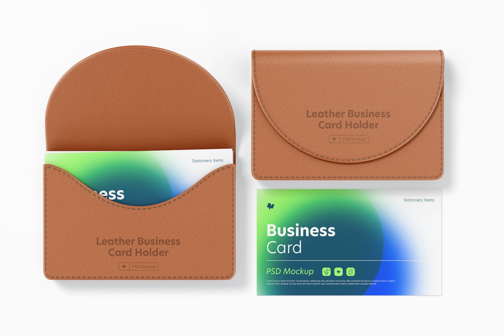 Leather Business Card Holders Mockup