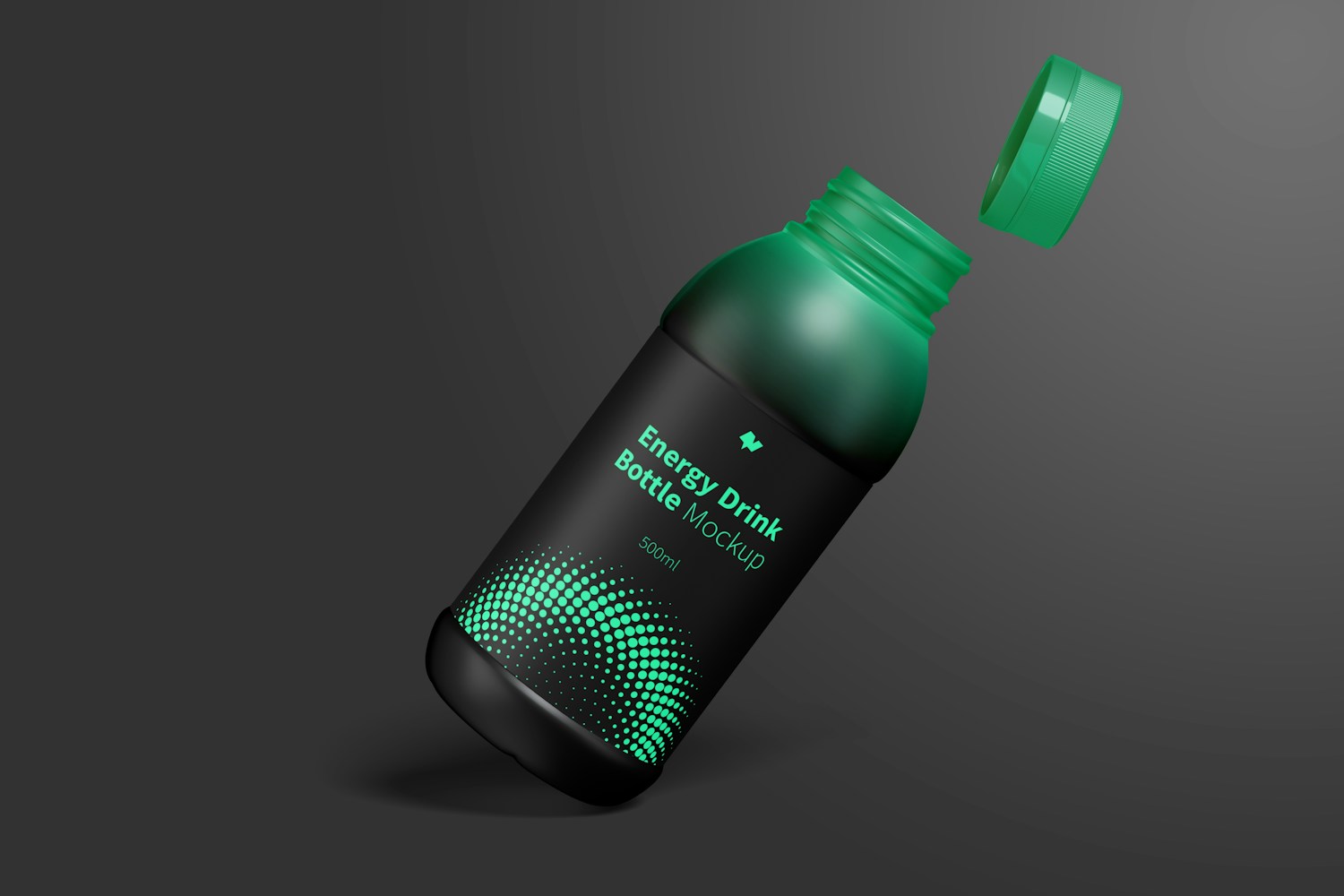 Energy Drink Plastic Bottle Mockup, Falling Energy Drink Plastic Bottle Mockup, Falling
