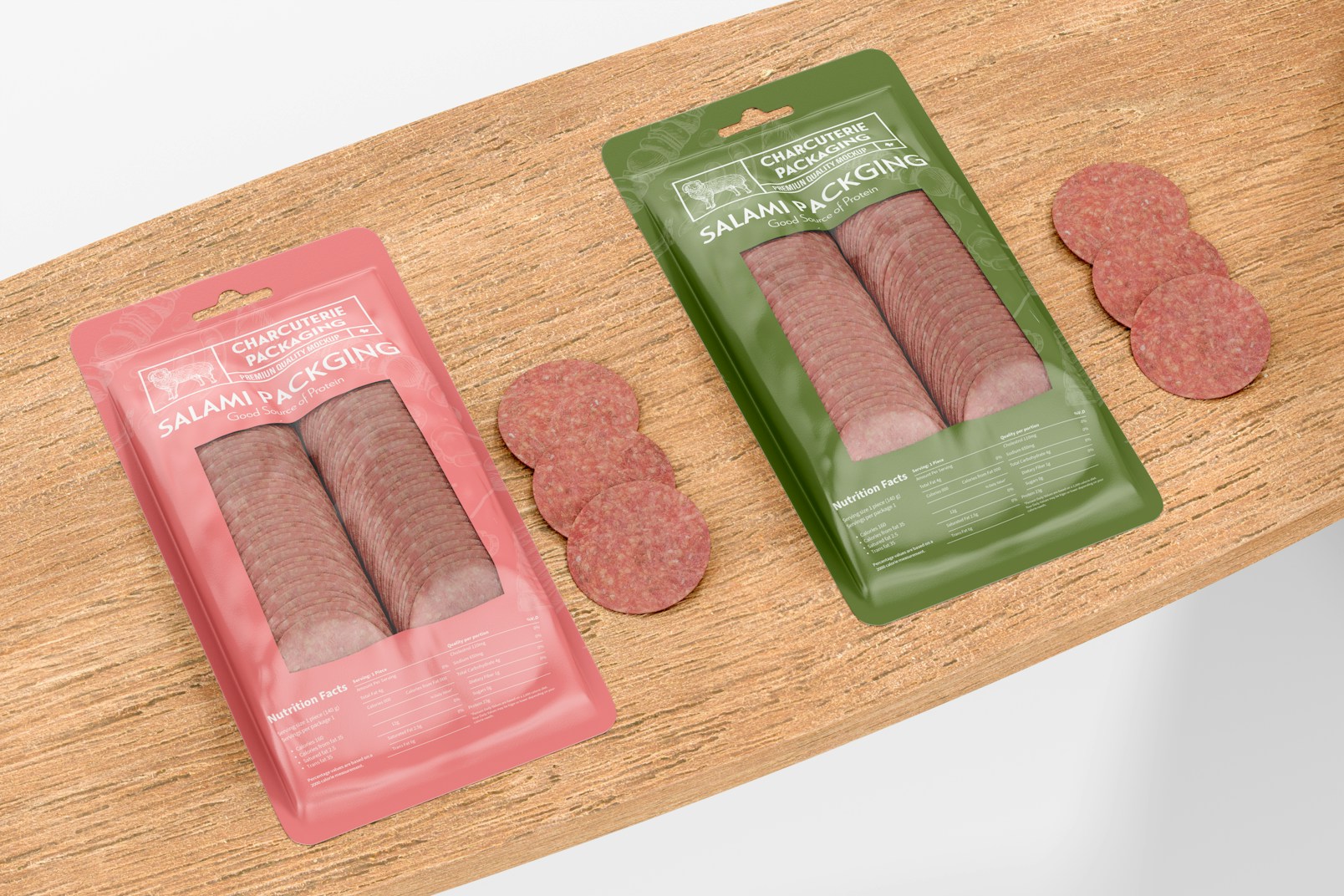 Salami Packaging Set Mockup