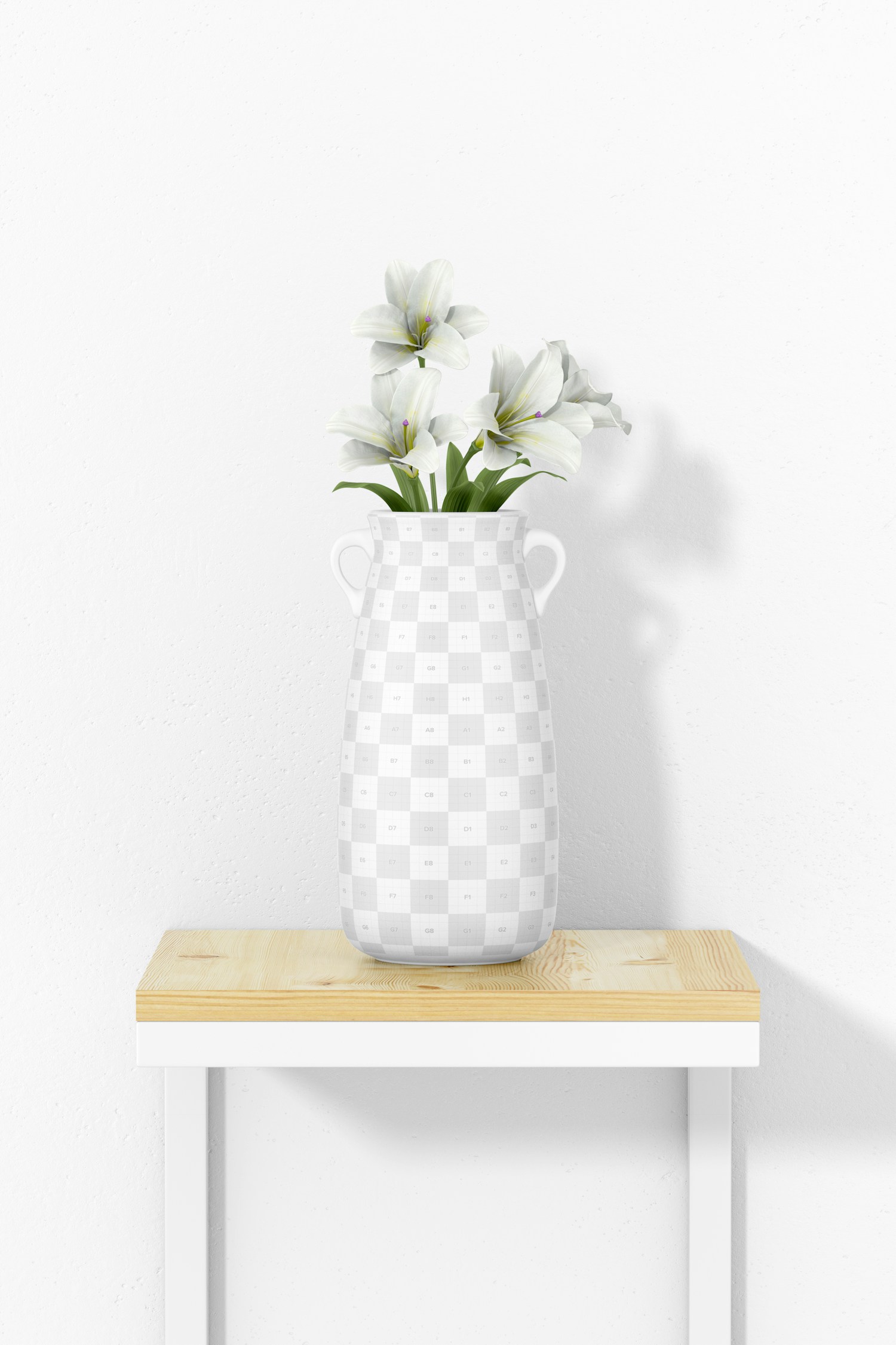 Ceramic Vase with Handle Mockup, Front View