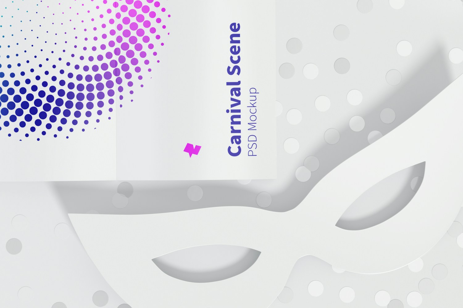 Carnival Scene Mockup with Brochure and iPhone Carnival Scene Mockup with Brochure and iPhone