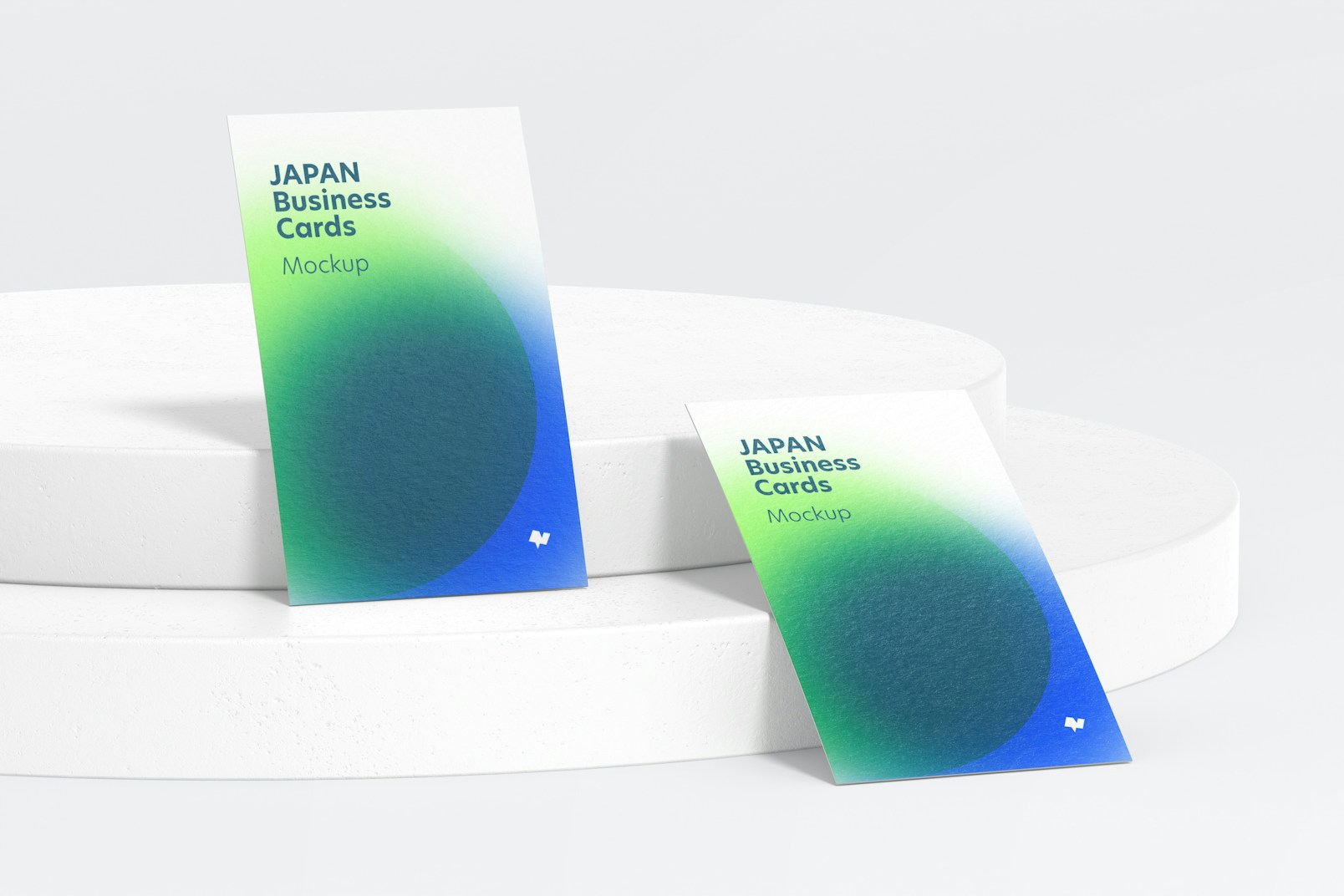 Maqueta de Tarjetas de Presentación Japón Vertical, Inclinadas