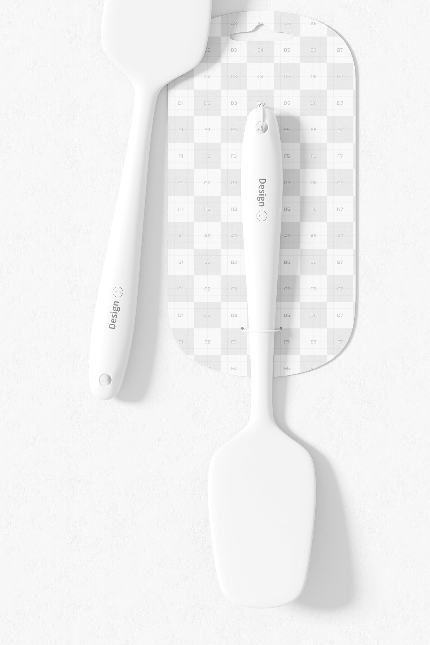 Silicone Spatulas Mockup, Top View Silicone Spatulas Mockup, Top View