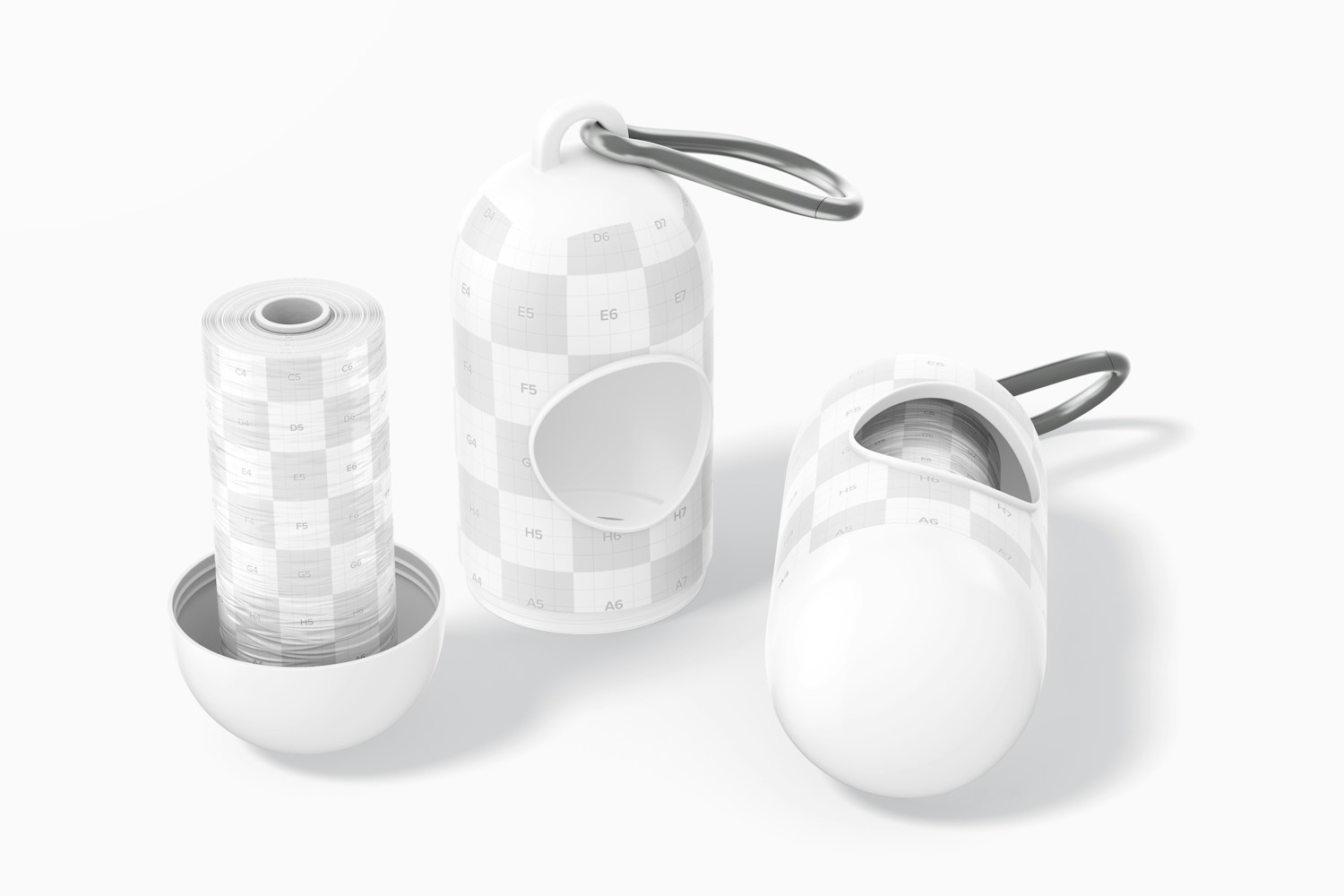 Pet Bag Dispensers Mockup, Opened and Closed Pet Bag Dispensers Mockup, Opened and Closed